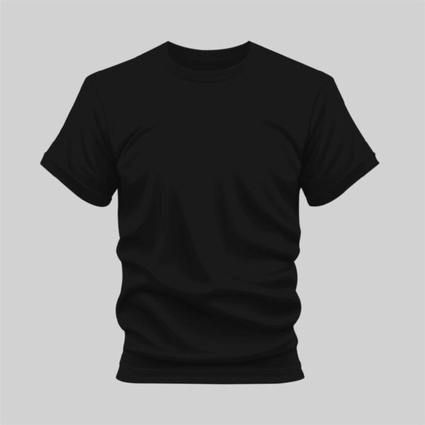 Black Casual Tee for Men by Kapray Kart – Premium Essential Cotton T-Shirt Front View