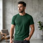 Dark Green Casual Tee for Men by Kapray Kart – Premium Street Style Cotton T-Shirt