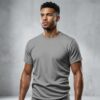 Gray Casual Tee for Men by Kapray Kart – Minimal Classic Cotton T-Shirt Front View