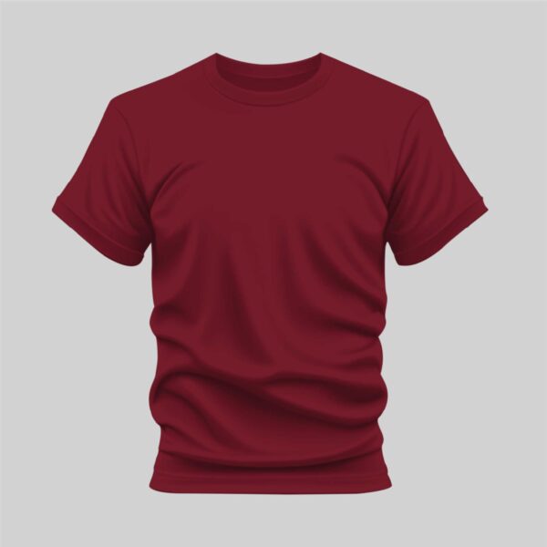Maroon Casual Tee for Men by Kapray Kart – Rich Color Premium Cotton T-Shirt Front View