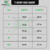 Kapray Kart t-shirt size chart S M L XL XXL measurements in inches