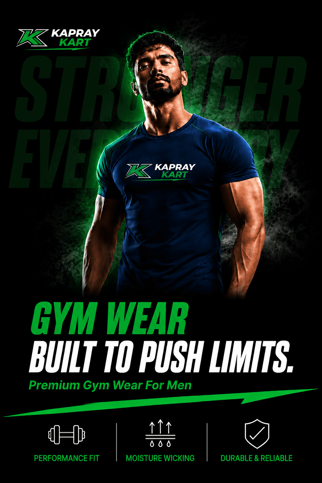 Kapray Kart Gym Wear Category Mobile Banner — Men's Performance T-Shirts Pakistan
