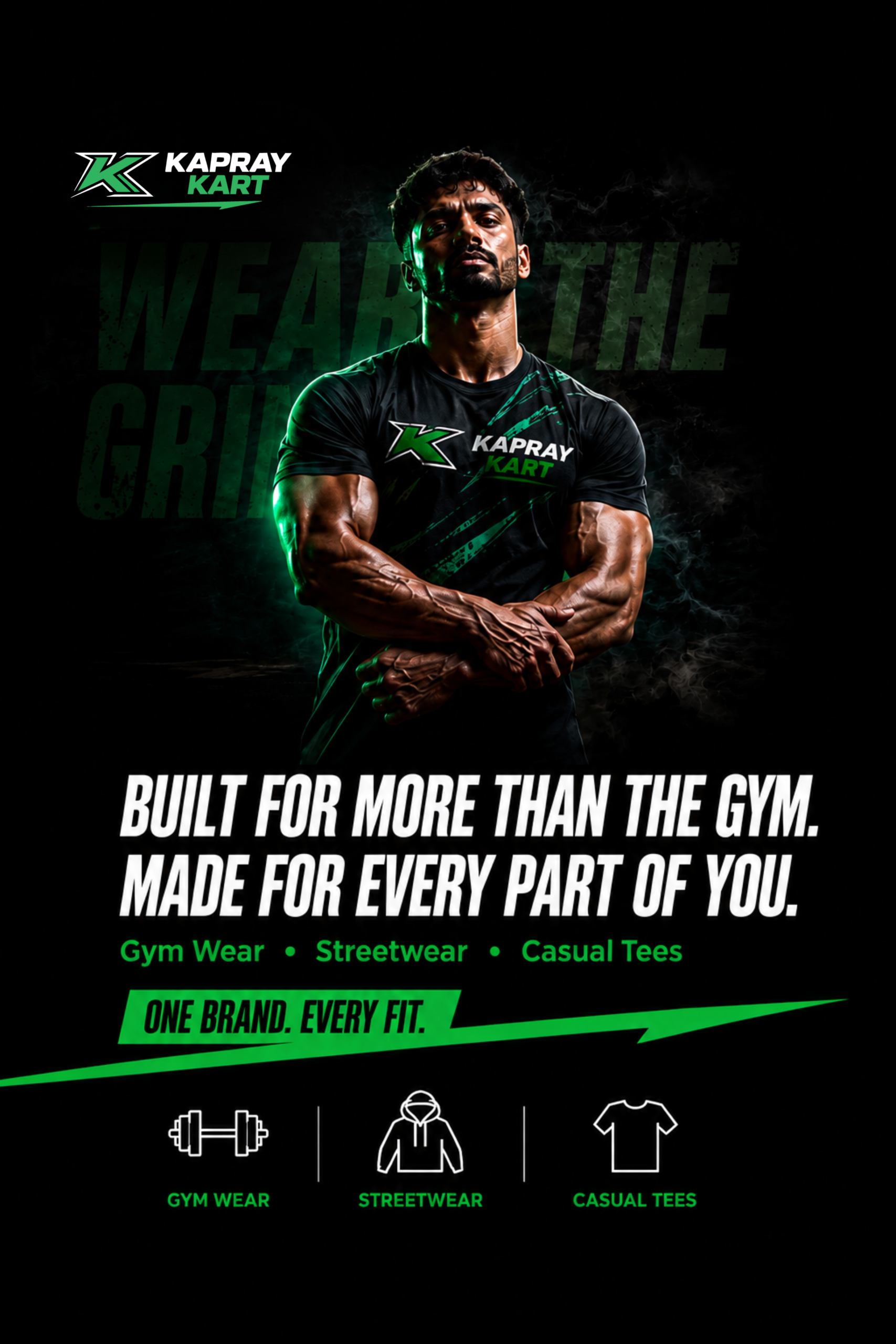 Kapray Kart Hero Banner Mobile — Premium Men's Gym Wear & Streetwear Pakistan