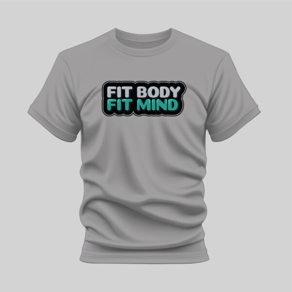 Fit Body Fit Mind graphic tee gray color by Kapray Kart