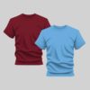 Maroon and Sky Blue T Shirt Bundle for Men by KaprayKart