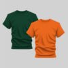 Orange and Dark Green T Shirt Bundle for Men by Kapray Kart