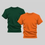 Orange and Dark Green T Shirt Bundle for Men by Kapray Kart